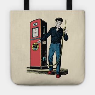 Vintage gas station attendant Tote