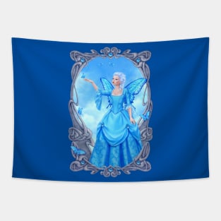 Blue Topaz Birthstone Fairy Tapestry