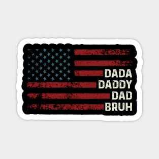 Dada Daddy Dad Bruh American Flag Father's Day Magnet