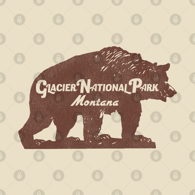 Glacier National Park Vintage Travel Souvenir by darklordpug