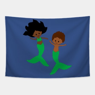 Brother and Sister Mermaids Tapestry