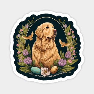 Golden Retriever happy easter day Magnet