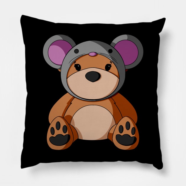 Mouse Hat Teddy Bear Pillow by Alisha Ober Designs