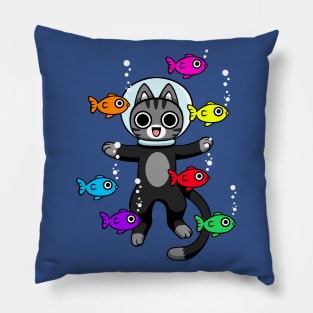 Cat snorkeling Pillow