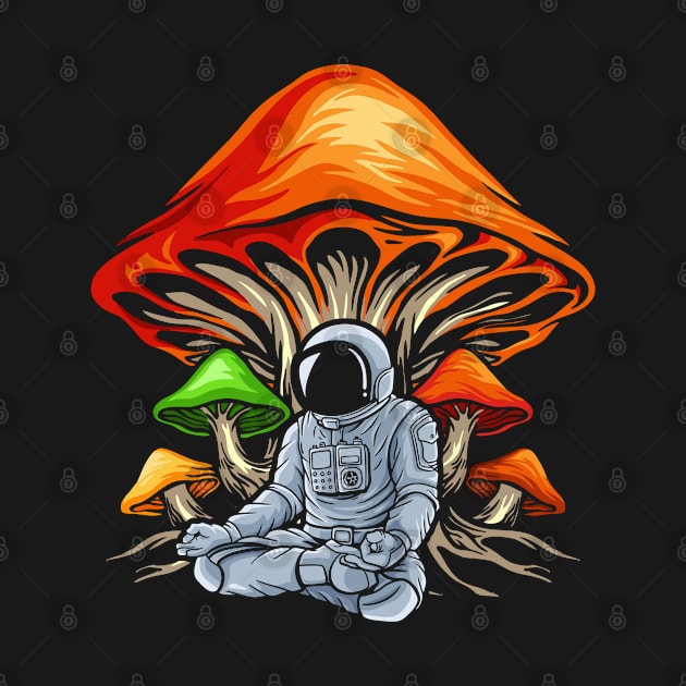 Astronaut Psychedelic Psilocybin Magic Mushrooms by swissles