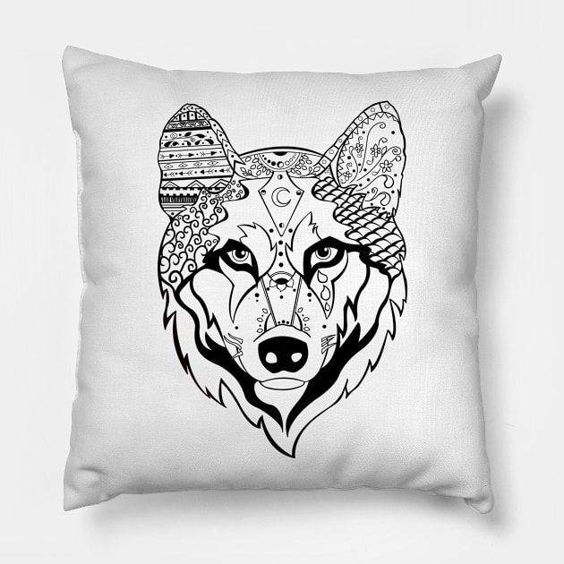 Sonya The Wolf Pillow by v.caia