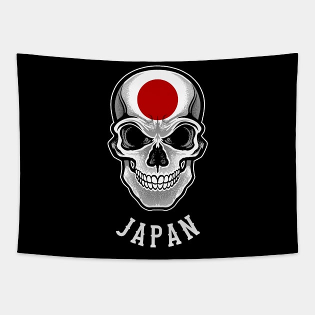 Japanese Flag Skull Japan Patriotic Skeleton Tapestry by MerchFrontier