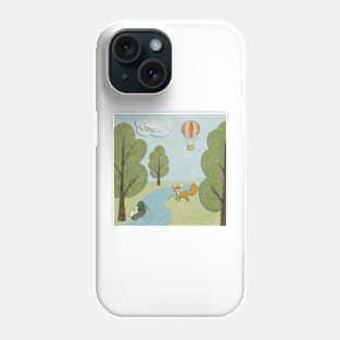 Curious fox and rabbit Phone Case