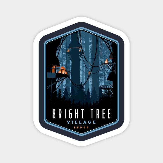 Bright Tree Village Magnet by MindsparkCreative