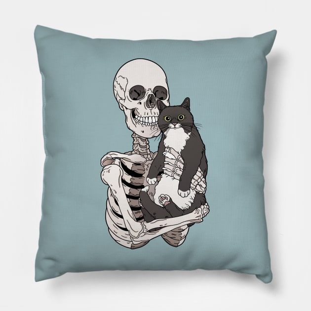 Me & my tuxedo cat Pillow by tiina menzel