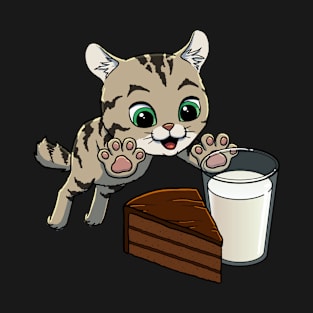 Highlander Cat excited to have Chocolate Cake with Milk T-Shirt