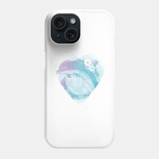 Cute Dolphin Memorize In Heart Phone Case