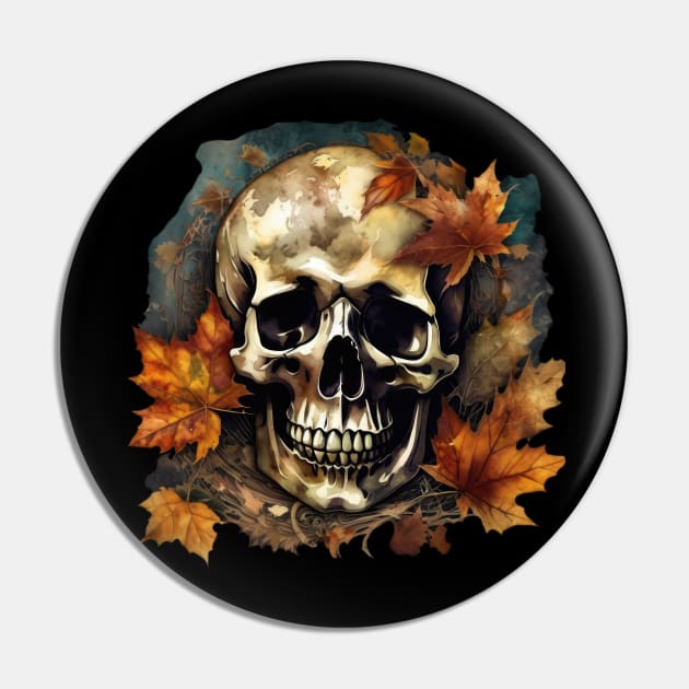 Autumn Skull Pin by Alpenglow Workshop