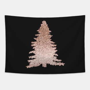 Sparkling rose gold Christmas tree Tapestry