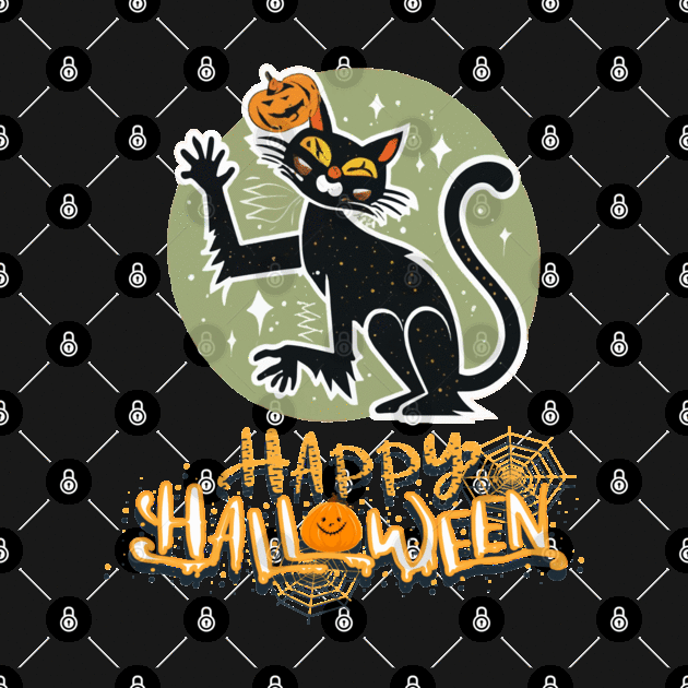 Happy Halloween - Black Cat by ArtfulDesign