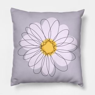 DAISY FLOWER - Daisy Line Art Pillow