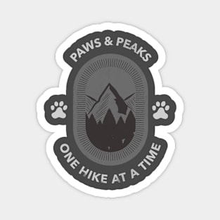 Paws & Peaks One Hike At A Time Dog Hiking Magnet