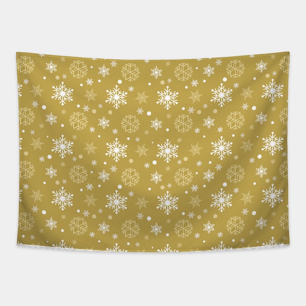 Snowflakes on gold Tapestry by Hispaniola-Fineart