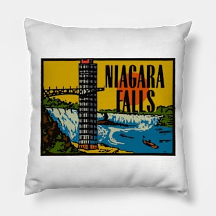 Vintage Niagara Falls Decal Pillow