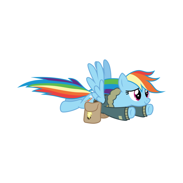 Rainbow Dash soaring in her bomber jacket by CloudyGlow