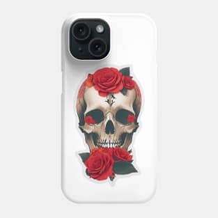 Rose Tattooed Skull Phone Case