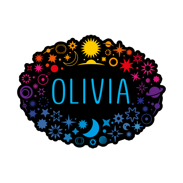 Olivia name with stars by WildMeART