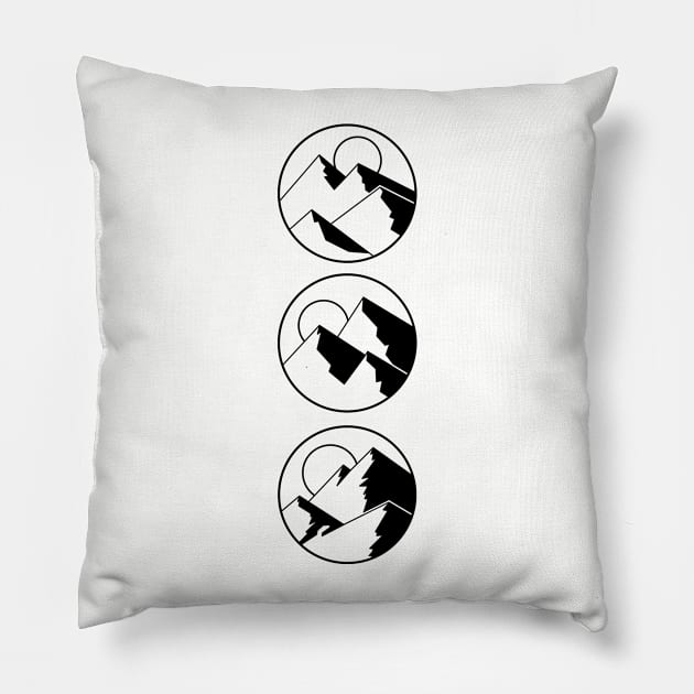 Mountain Rangers BLACK Pillow by ArtbyCorey