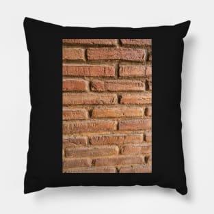 Vintage red brick wall texture background Pillow