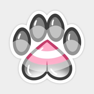 LGBTQ+ Pride Heart Paws - Demigirl Magnet