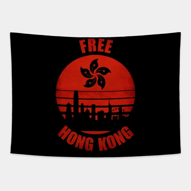 Free Hong Kong strong - vintage HK flag - Yellow umbrella movement protest Tapestry by Vane22april