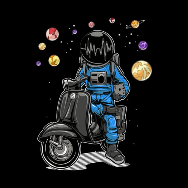 Astronaut Retro Motorbike by autopic