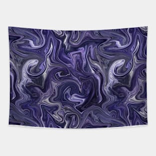 Indigo Silk Marble - Digital Liquid Paint Tapestry