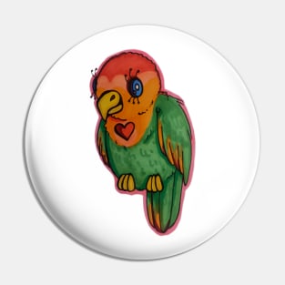 Lovebird Doodle Pin