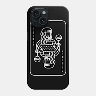 Aquarius Zodiac horoscope line art playing card style Phone Case