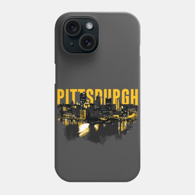 Pittsburgh Downtown Skyline Phone Case by polliadesign