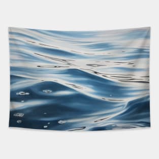 Chaotic Neutral - Blue Lake Wave Water Painting Tapestry