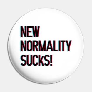 New Normality Sucks! lettering art with 3d glasses effect over white blackground. T shirt and stamps concept Pin