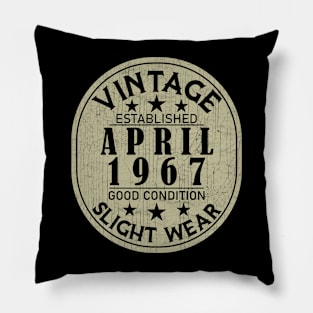 Vintage Established April 1967 - Good Condition Slight Wear Pillow