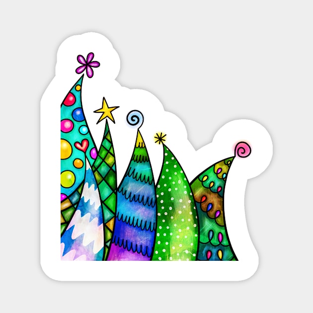 Xmas tree design Magnet by Montanescu