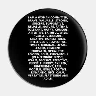 I am a woman: 50 positive affirmations Pin