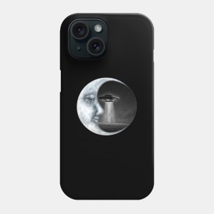 Moon Crescent - Alien Abduction (Black) Phone Case