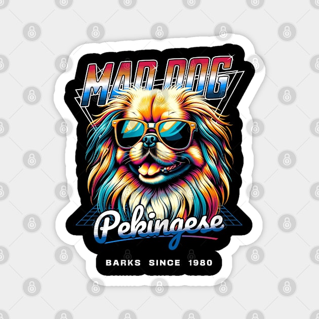 Mad Dog Pekingese Dog Magnet by Miami Neon Designs