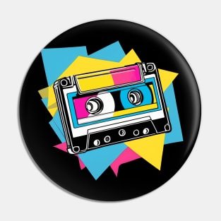 Mixtape cassette 80s retro style gift Pin