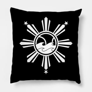 CoVA Tennis - Coastal Virginia Tennis Ball and Beach Waves Logo Design with Philippines Sun and Stars Pillow