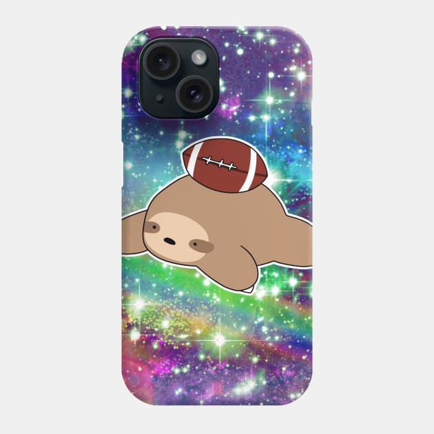 Football Sloth Rainbow Space Phone Case by saradaboru