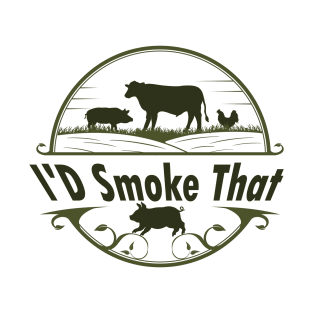 Retro Vintage Farm Animals I'd Smoke That T-Shirt