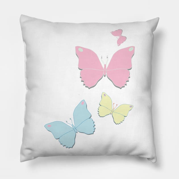 Butterflies Flying Pillow by emma17