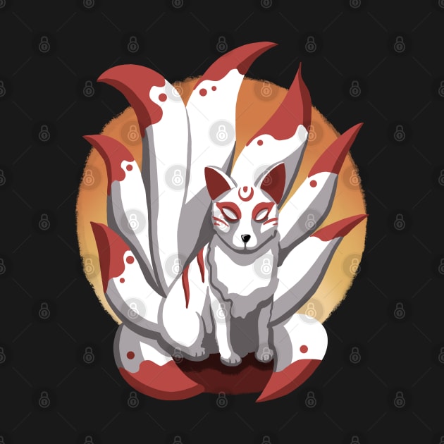 Nine tailed Kitsune by MerchBeastStudio