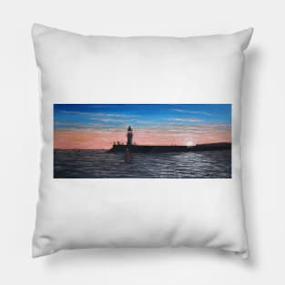 Fishing off Brixham Breakwater Devon UK Pillow