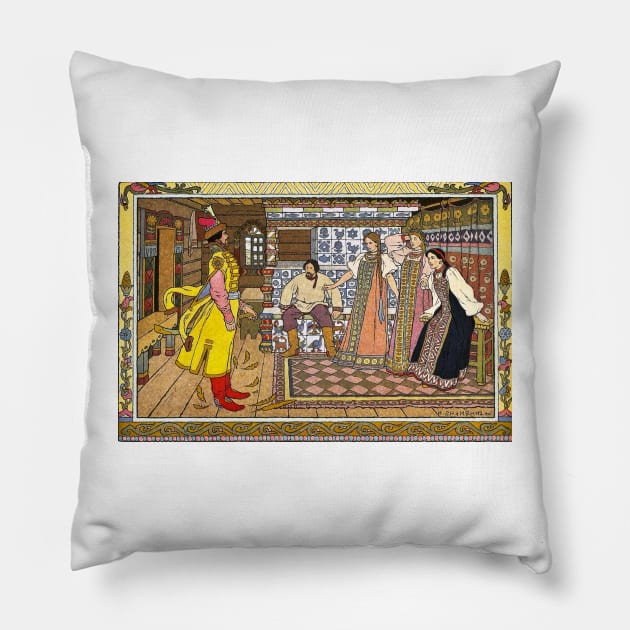 Maria Morevna and Koschei the Wizard - Ivan Bilibin Pillow by forgottenbeauty